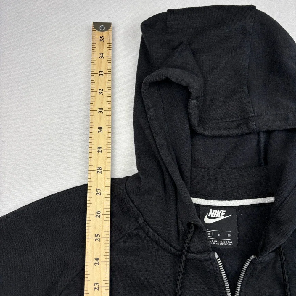 Nike Optic Fleece Full Zip Hoodie Mens XL Black Heather Sweatshirt Jacket 928475